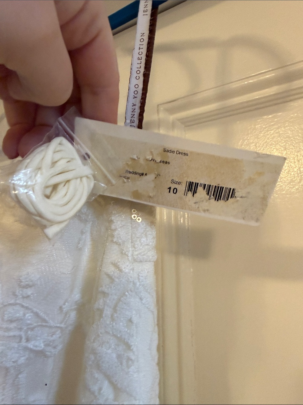 Jenny Yoo Bridal Gown size 10 Strapless Ivory Lace Gown sequins bride long maxi - Picture 3 of 16